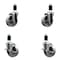 Service Caster 4'' Semi Steel Wheel Swivel 1-1/2'' Expanding Stem Caster Set 2 Brakes, 4PK SCC-EX20S414-SSS-2-TLB-2-112 - alternate 1